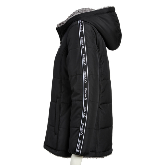 NWT-Women's Reebok Reversible Sherpa Puffer Jacket - Picture 6 of 8